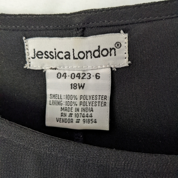 Plus Size 18W - Jessica London Black Sheath Dress with Capelet and Pin - Picture 3 of 3